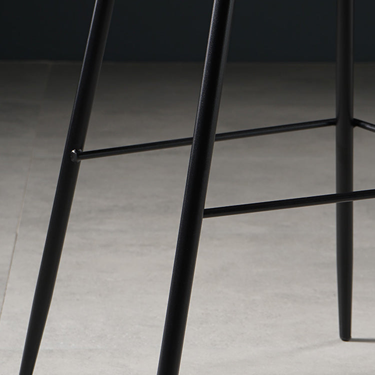 Scandinavian Footrest Matte Finish Barstool Restaurant Leather Stool