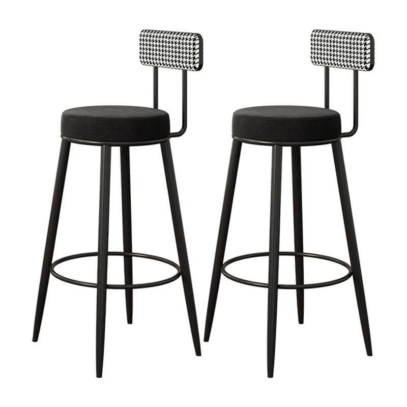 Scandinavian Matte Finish Velvet Barstool Footrest Coffee Shop Stool
