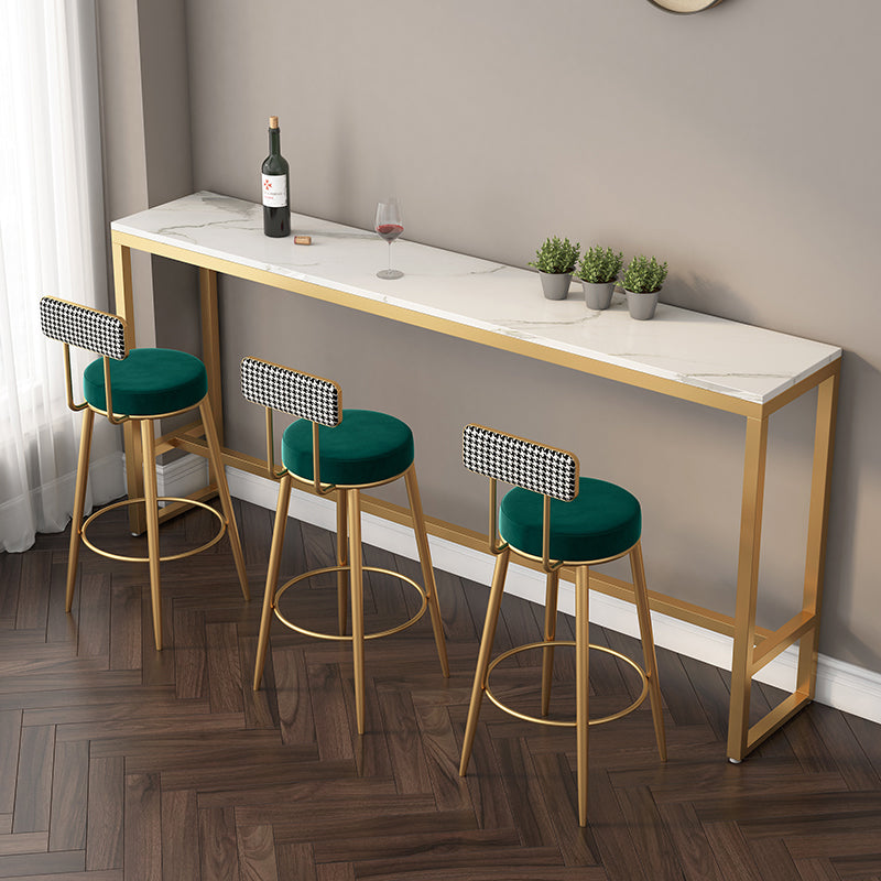 Scandinavian Matte Finish Velvet Barstool Footrest Coffee Shop Stool