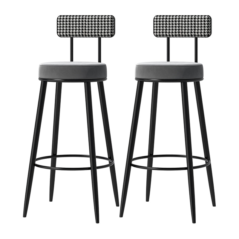 Scandinavian Matte Finish Velvet Barstool Footrest Coffee Shop Stool