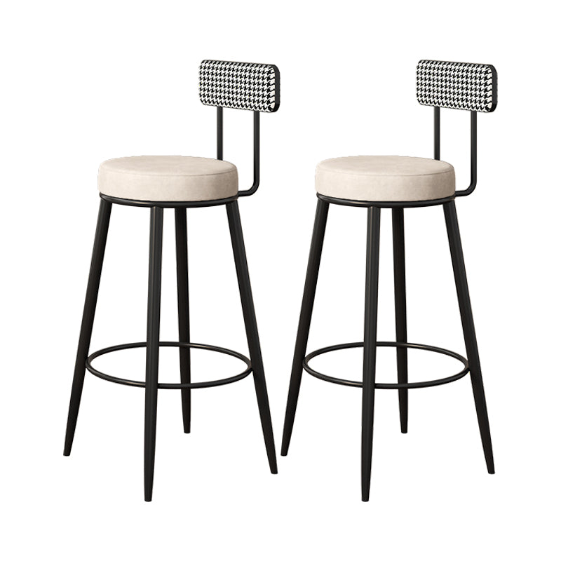 Scandinavian Matte Finish Velvet Barstool Footrest Coffee Shop Stool