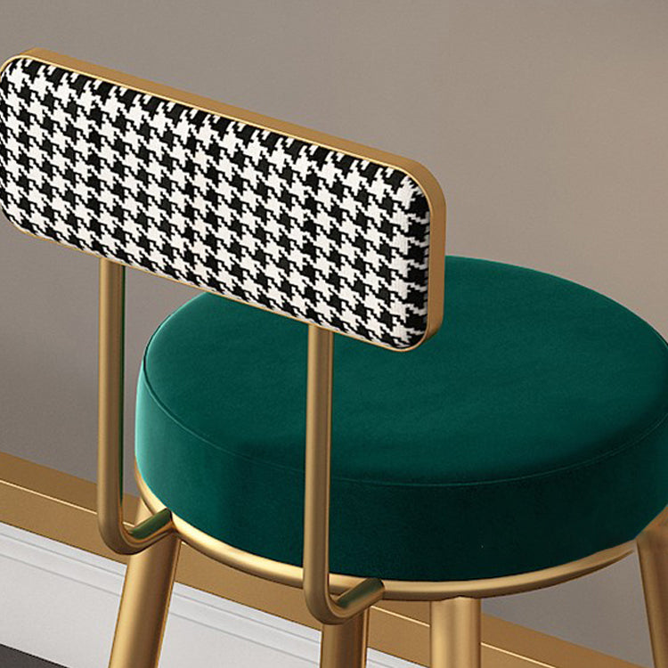 Scandinavian Matte Finish Velvet Barstool Footrest Coffee Shop Stool