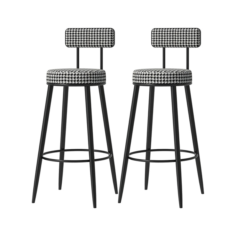 Scandinavian Matte Finish Velvet Barstool Footrest Coffee Shop Stool