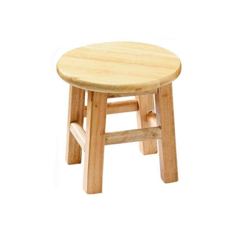 Modern Armless Counter Stool Rubber Wood Kitchen Bar Stool with Seat and Pedal