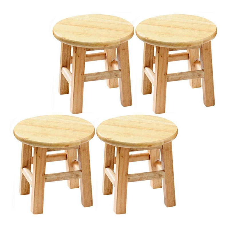 Modern Armless Counter Stool Rubber Wood Kitchen Bar Stool with Seat and Pedal