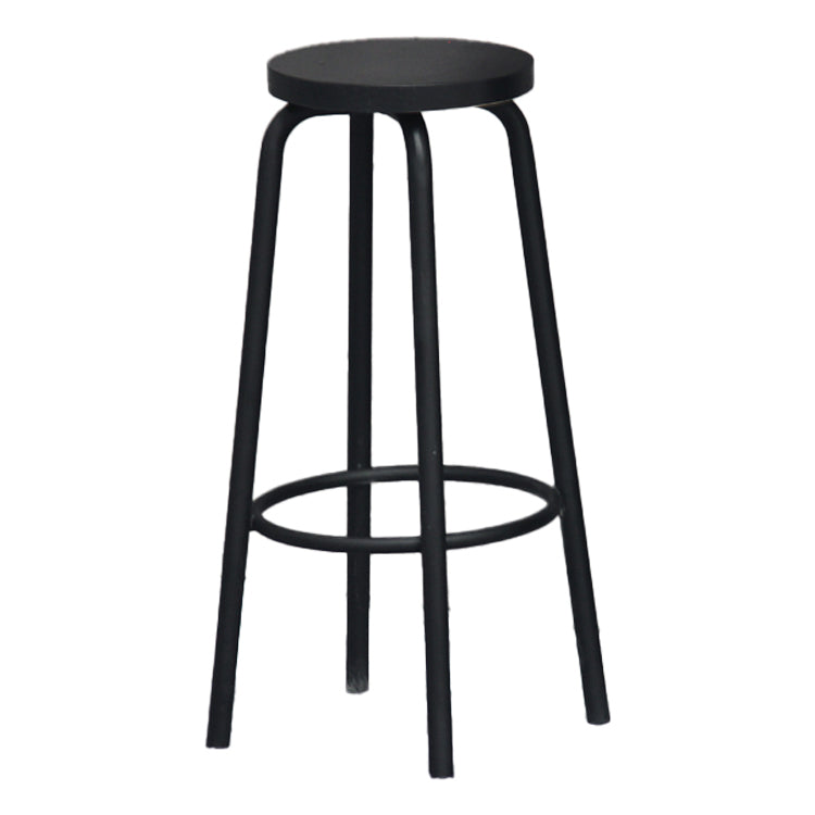 Industrial Armless Backless Counter Stool Iron Cafe Bar Stool with Seat and Pedal