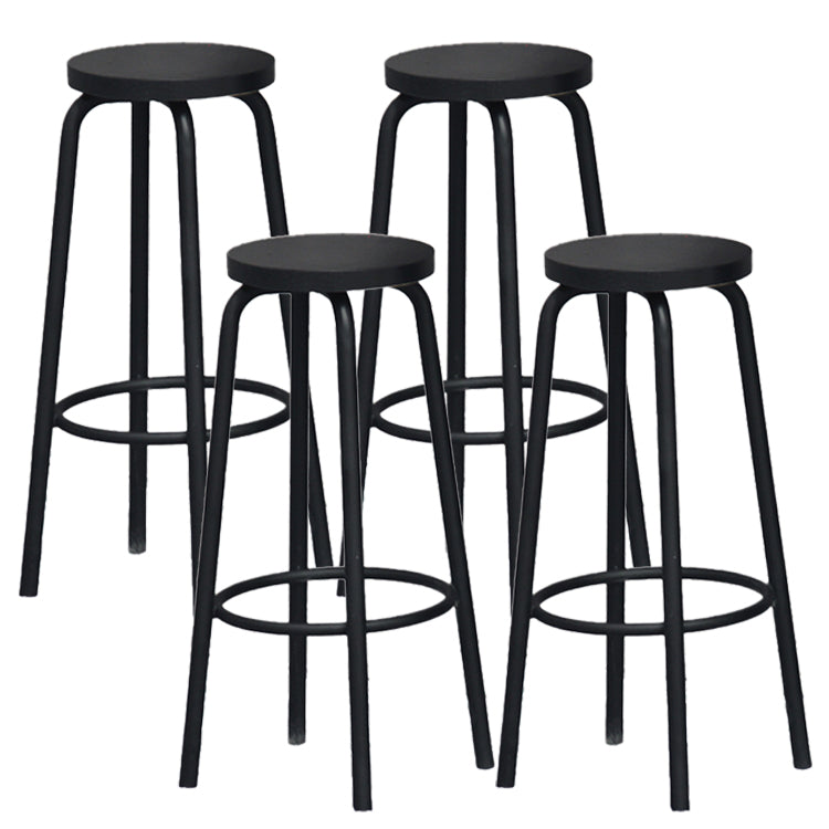 Industrial Armless Backless Counter Stool Iron Cafe Bar Stool with Seat and Pedal