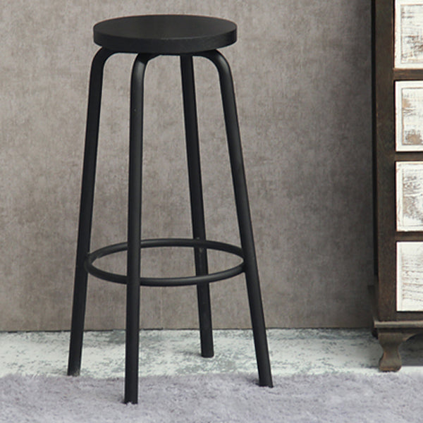 Industrial Armless Backless Counter Stool Iron Cafe Bar Stool with Seat and Pedal