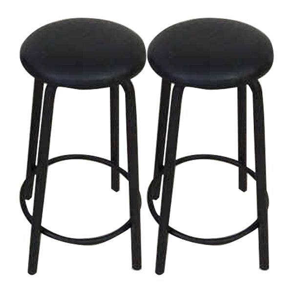 Industrial Armless Backless Counter Stool Iron Cafe Bar Stool with Seat and Pedal