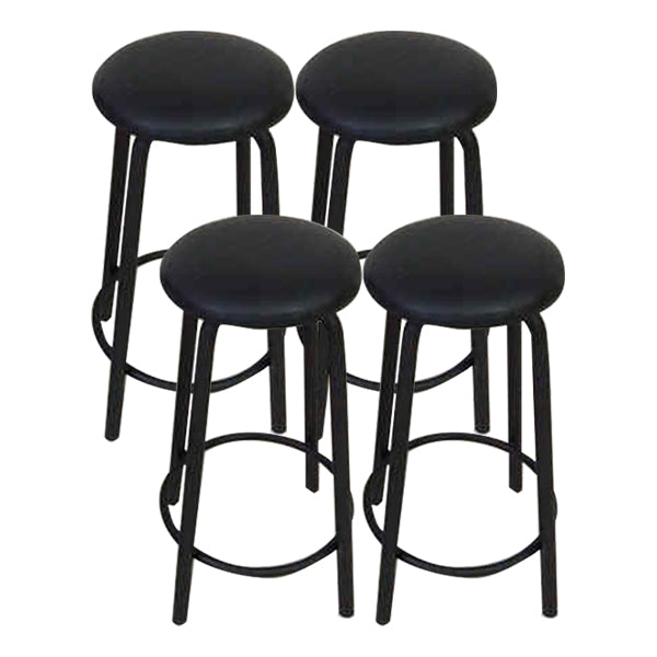 Industrial Armless Backless Counter Stool Iron Cafe Bar Stool with Seat and Pedal