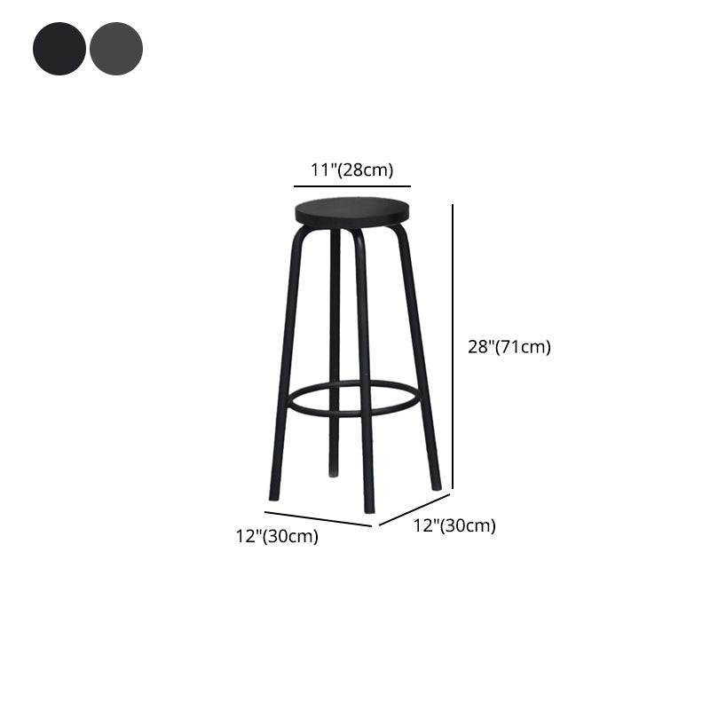 Industrial Armless Backless Counter Stool Iron Cafe Bar Stool with Seat and Pedal
