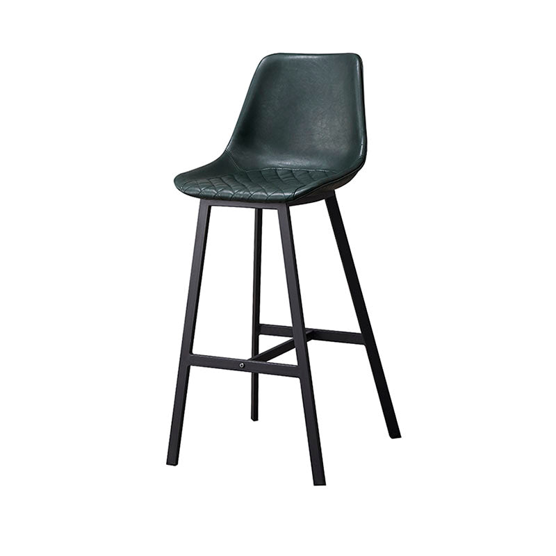 Scandinavian Restaurant Footrest Stool Matte Finish Leather Barstool