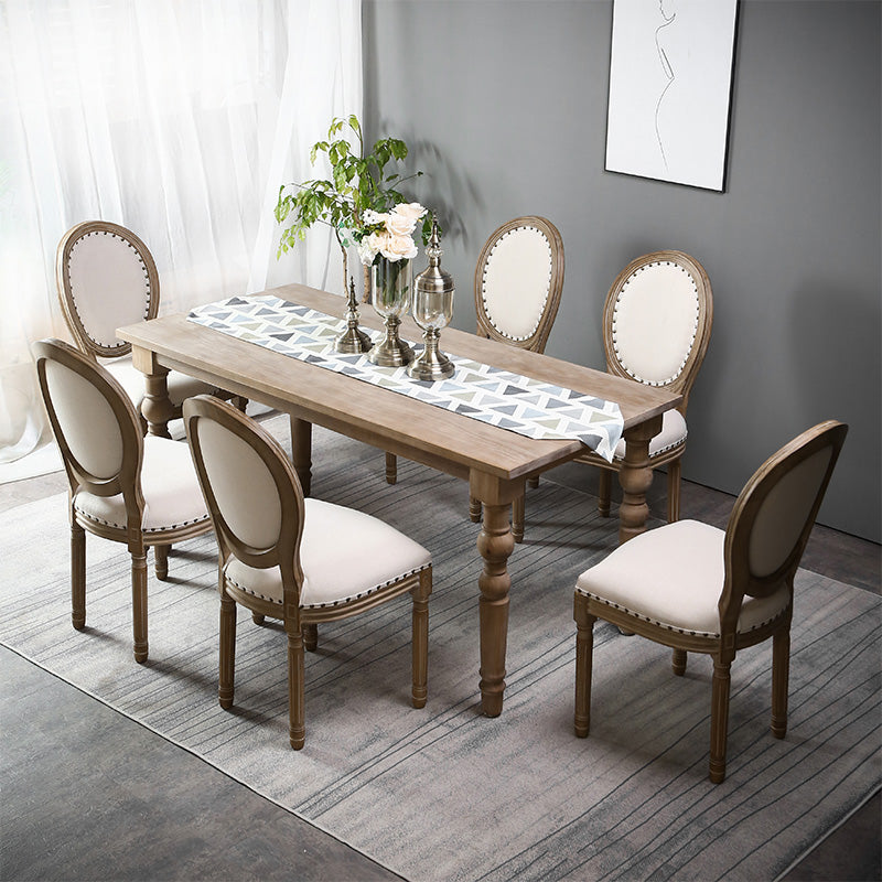 Traditional 1/2/5/7 Pieces Rectangle Dining Set Solid Wood Dining Table with Chairs