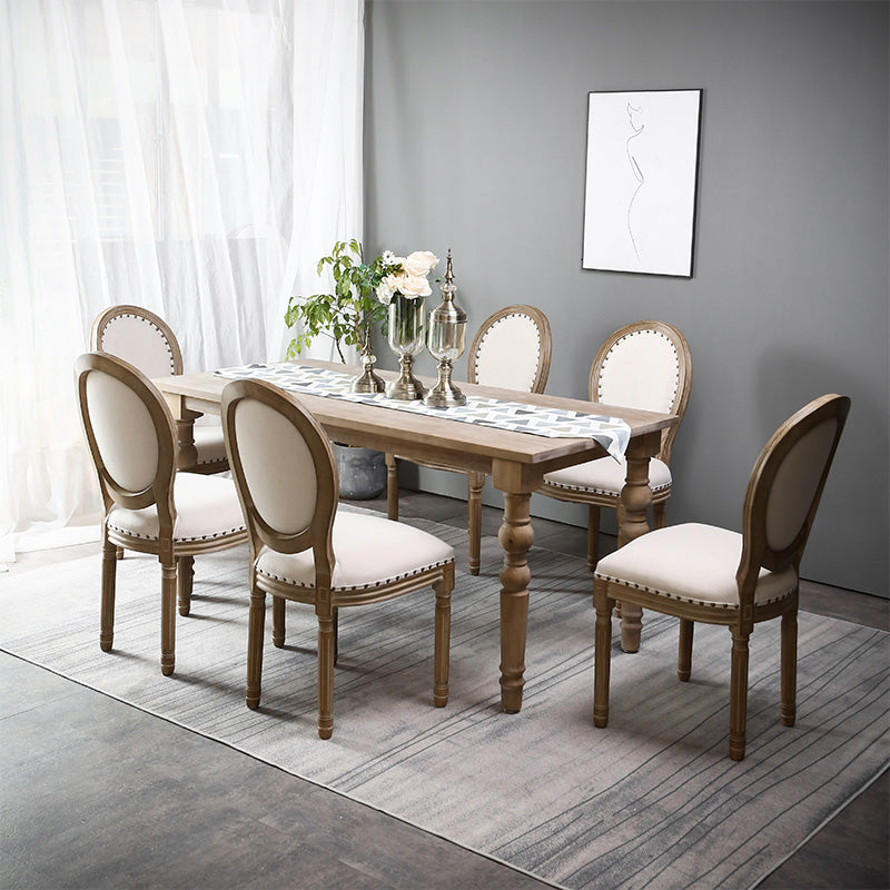 Traditional 1/2/5/7 Pieces Rectangle Dining Set Solid Wood Dining Table with Chairs