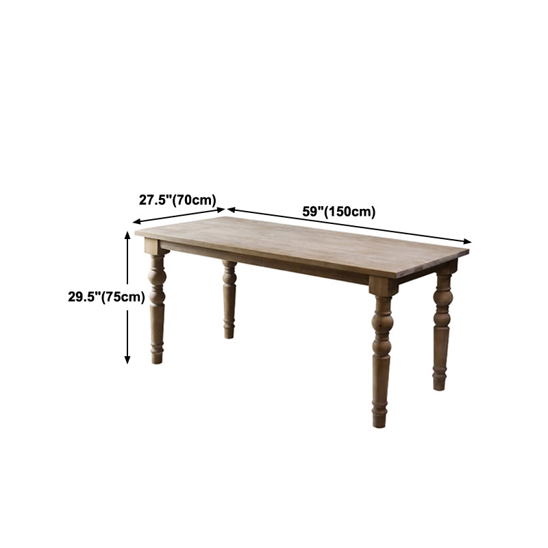 Traditional 1/2/5/7 Pieces Rectangle Dining Set Solid Wood Dining Table with Chairs
