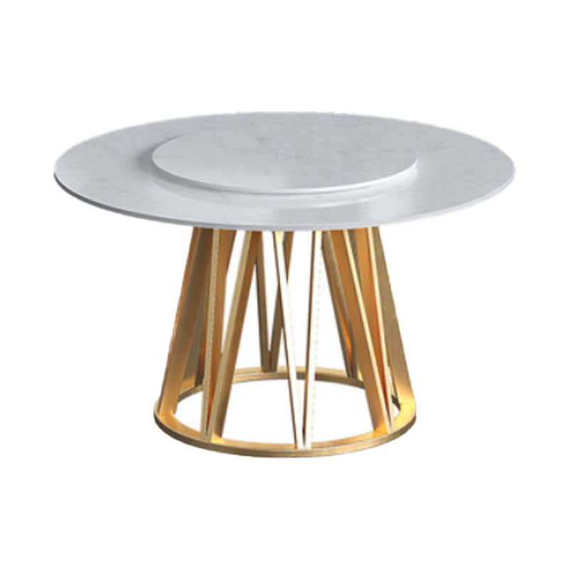 Glam 1/2/6/7 Pieces Dining Set Round Stone Dining Table for Dining Room