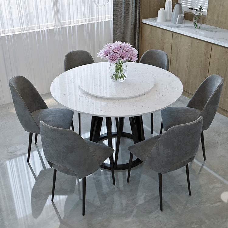 Glam 1/2/6/7 Pieces Dining Set Round Stone Dining Table for Dining Room