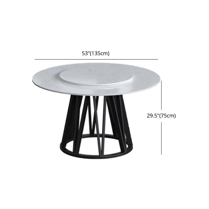 Glam 1/2/6/7 Pieces Dining Set Round Stone Dining Table for Dining Room