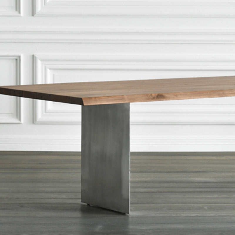 Rectangle Double Pedestal Luxury Dining Table Fixed Table with Solid Wood