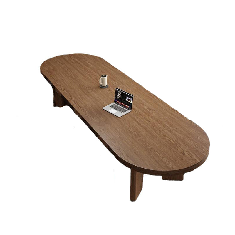 Mesa de comedor con tapa de madera de pino Mesa de comedor ovalada moderna con 4 patas