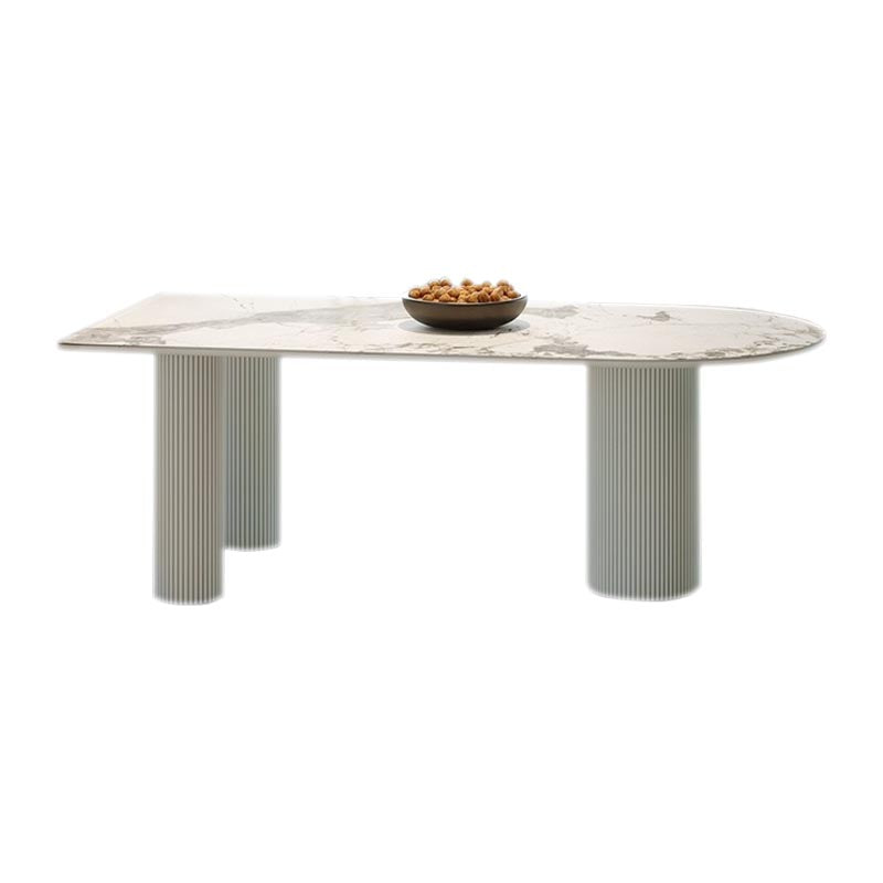 Stone Top Dining Table Traditional Luxury Dining Table with 3 Legs