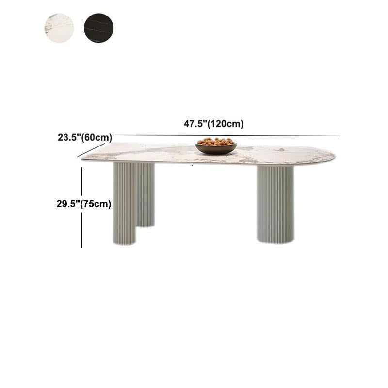 Stone Top Dining Table Traditional Luxury Dining Table with 3 Legs