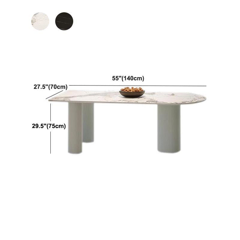 Stone Top Dining Table Traditional Luxury Dining Table with 3 Legs