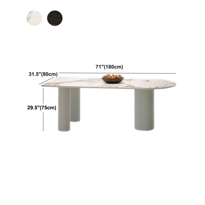 Stone Top Dining Table Traditional Luxury Dining Table with 3 Legs