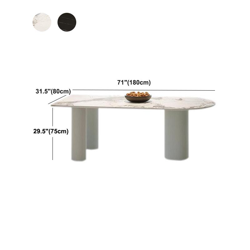 Stone Top Dining Table Traditional Luxury Dining Table with 3 Legs