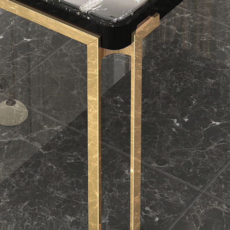 Rectangle Stone Top Dining Table Traditional Luxury Table with 4 Legs