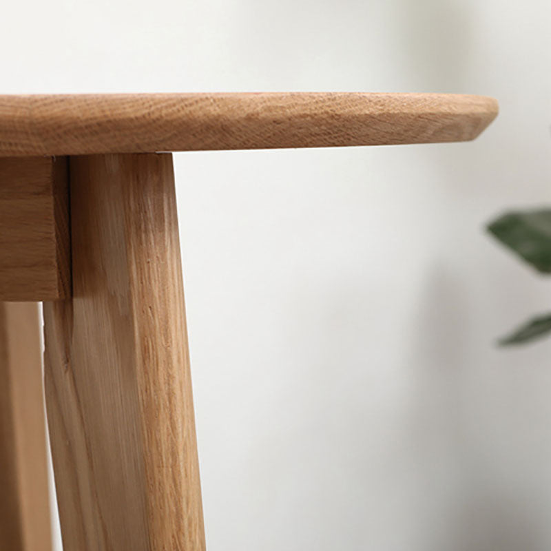 Solid Wood Top Dining Table Contemporary Round Dining Table with 4 Legs