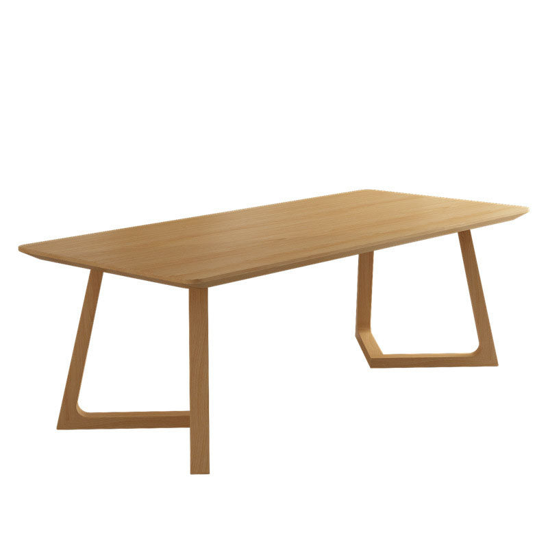 Solid Wood Top Dining Table Traditional Luxury Table with Pine Wood Sled Base