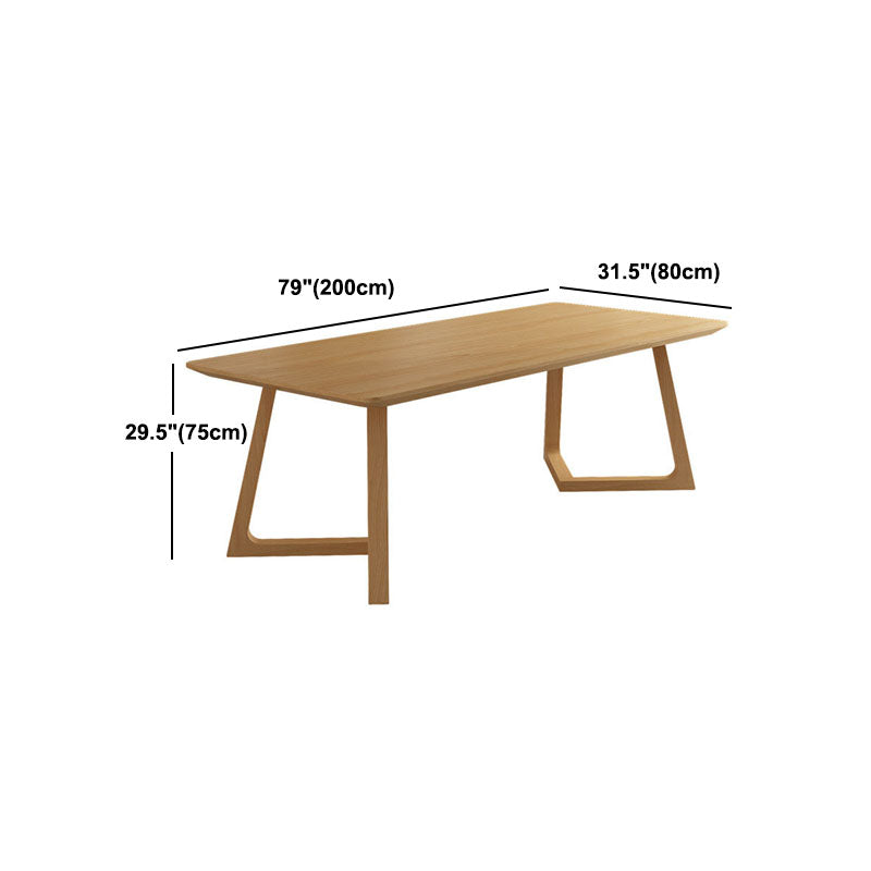 Solid Wood Top Dining Table Traditional Luxury Table with Pine Wood Sled Base