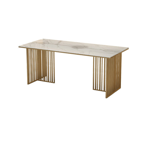 Rectangle Dining Table Traditional Luxury Dining Table with Iron Base