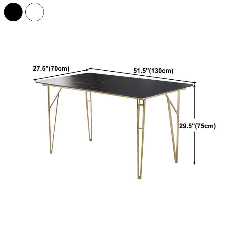 Gold Tripod Base Dining Table Stone and Metal Traditional Luxury Dining Table