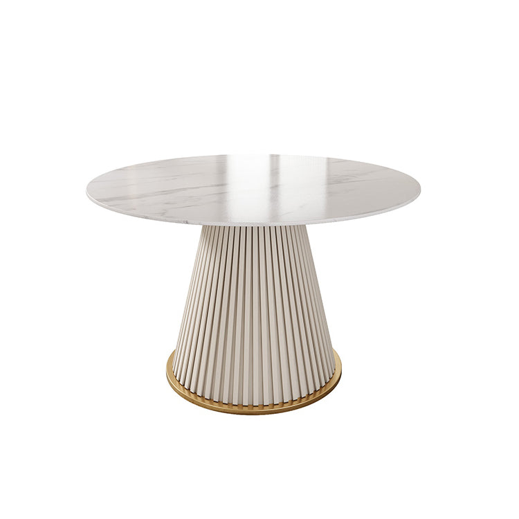 Sintered Stone Dining Table Round Dining Table with Metal Base