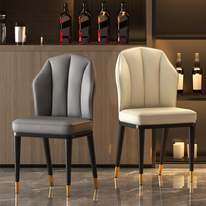 Nordic Chairs Dining Armless Chair for Kitchen with Metal Legs