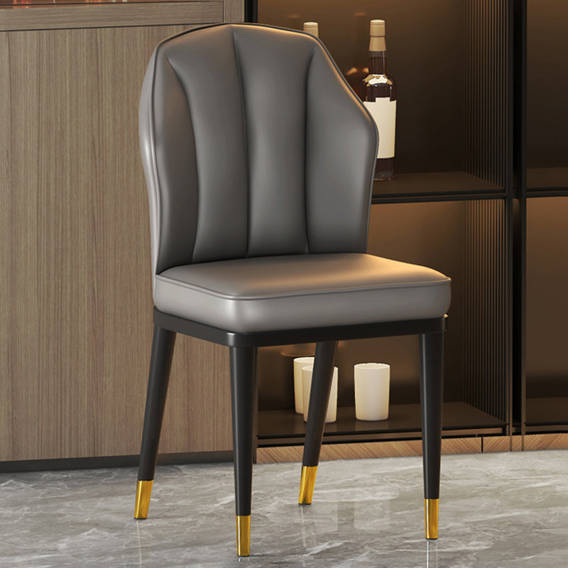 Nordic Chairs Dining Armless Chair for Kitchen with Metal Legs