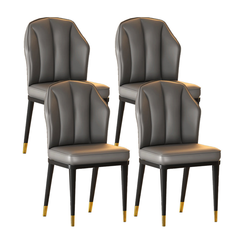 Nordic Chairs Dining Armless Chair for Kitchen with Metal Legs