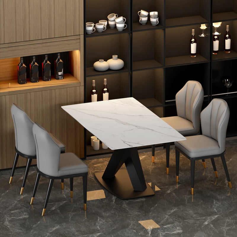 Nordic Chairs Dining Armless Chair for Kitchen with Metal Legs