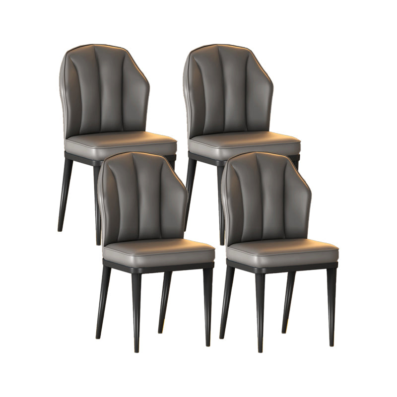 Nordic Chairs Dining Armless Chair for Kitchen with Metal Legs