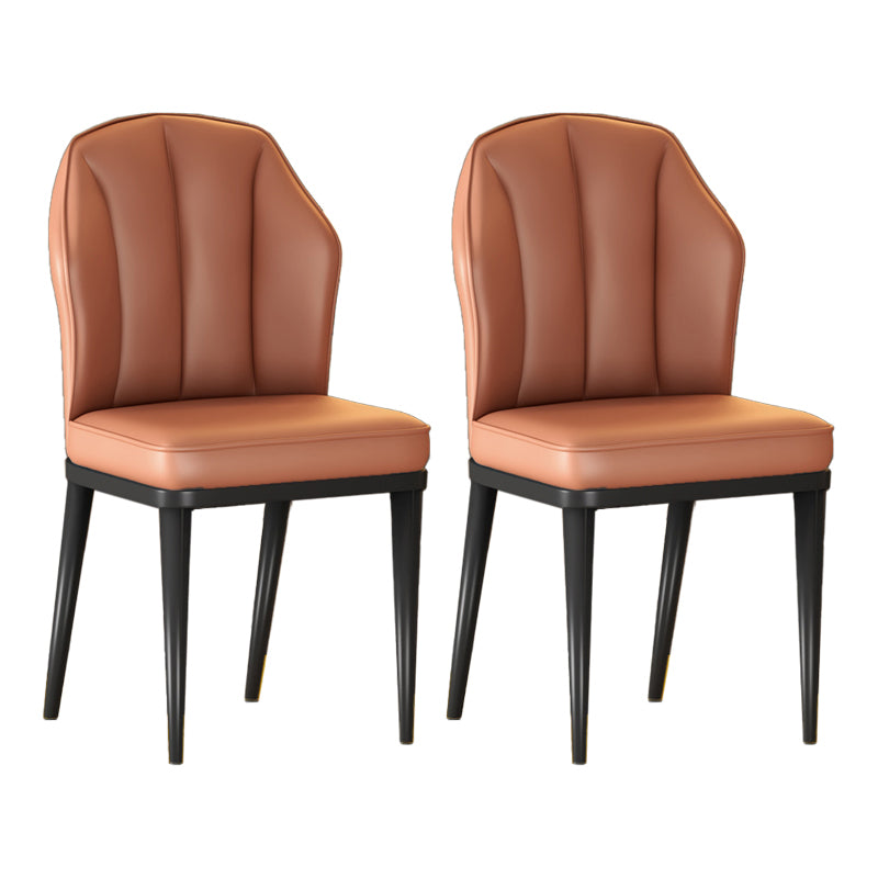 Nordic Chairs Dining Armless Chair for Kitchen with Metal Legs