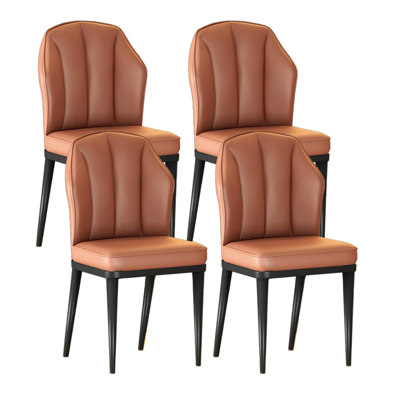 Nordic Chairs Dining Armless Chair for Kitchen with Metal Legs