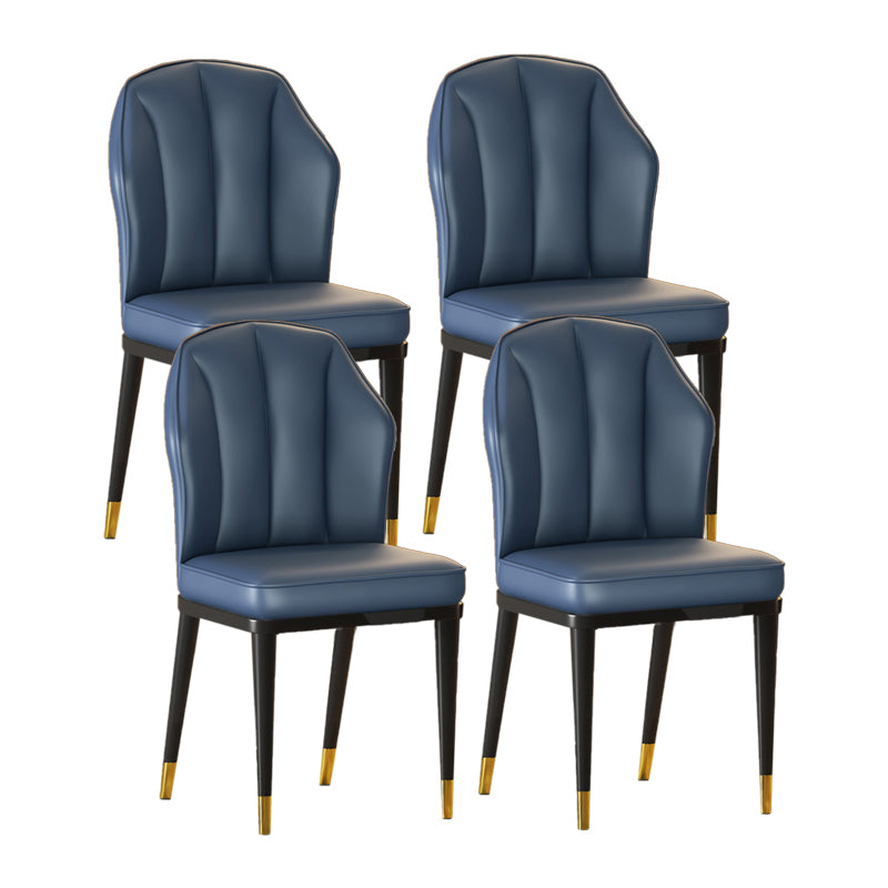 Nordic Chairs Dining Armless Chair for Kitchen with Metal Legs