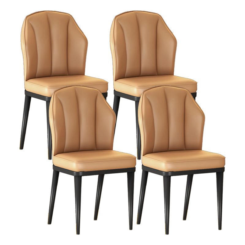 Nordic Chairs Dining Armless Chair for Kitchen with Metal Legs