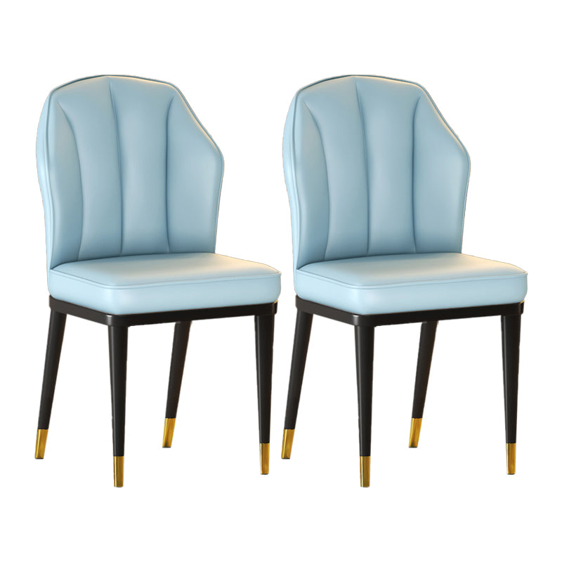 Nordic Chairs Dining Armless Chair for Kitchen with Metal Legs