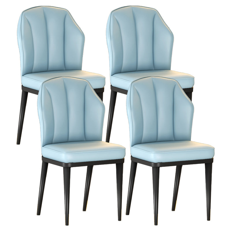 Nordic Chairs Dining Armless Chair for Kitchen with Metal Legs