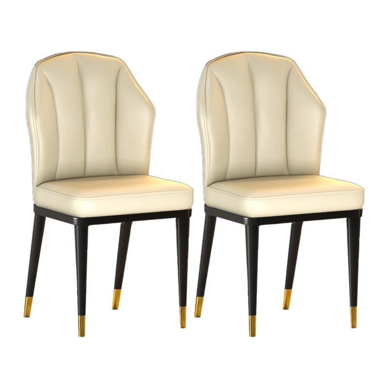 Nordic Chairs Dining Armless Chair for Kitchen with Metal Legs