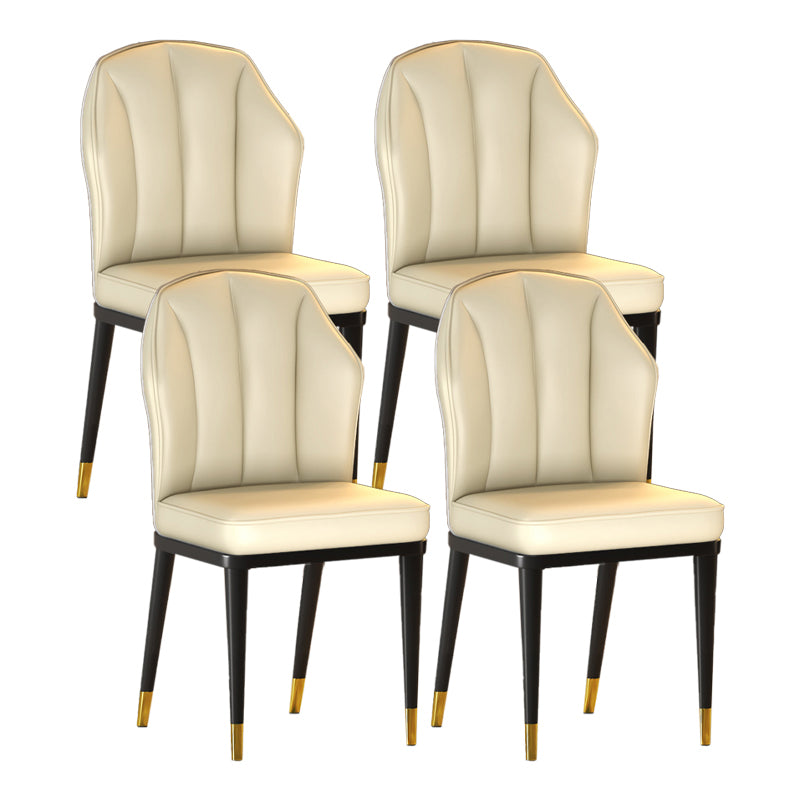 Nordic Chairs Dining Armless Chair for Kitchen with Metal Legs
