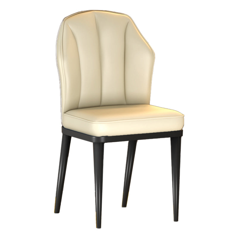 Nordic Chairs Dining Armless Chair for Kitchen with Metal Legs